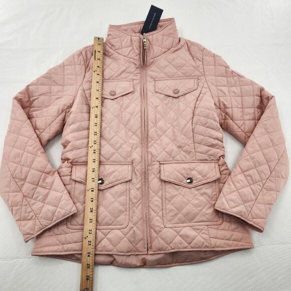 Tommy Hilfiger Winter Jacket Womens Size Small Pink Quilted Full Zip Pockets - Picture 4 of 6